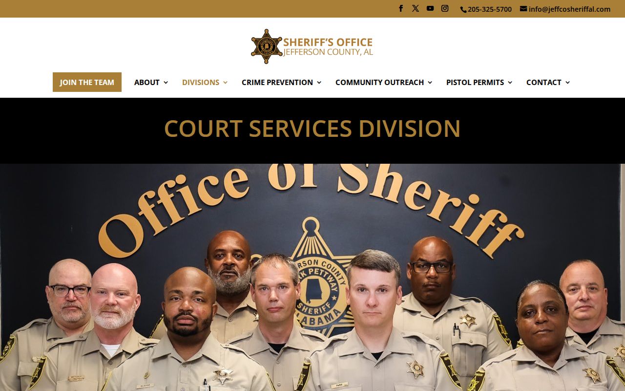 Jefferson County Sheriff Court Services page